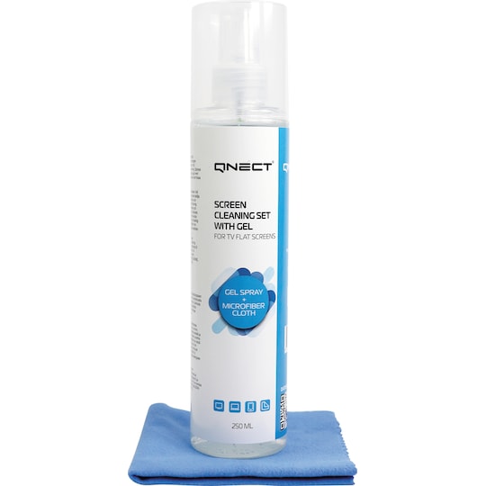 Qnect Cleaning skjermrengjøringsgel med mikrofiberklut (250 ml)