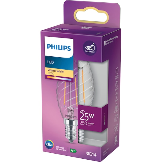 Philips LED-lyspære 2W E14