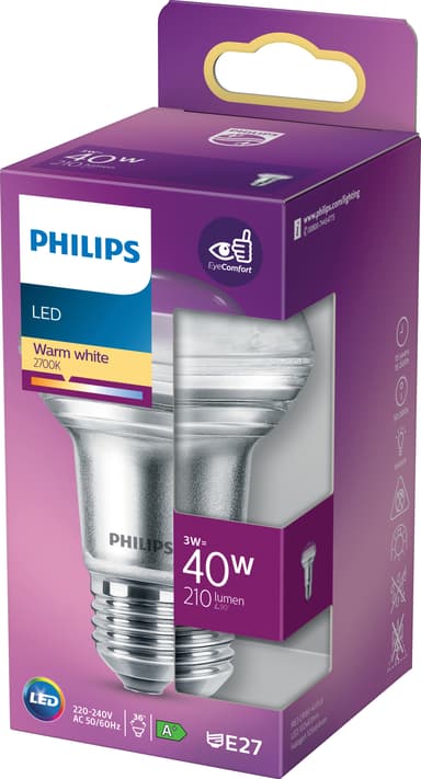 Philips LED-lyspære 3W E27