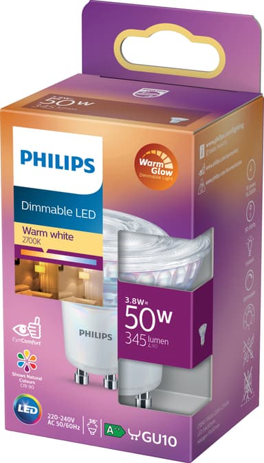 Philips LED-spotlys 3,8W GU10