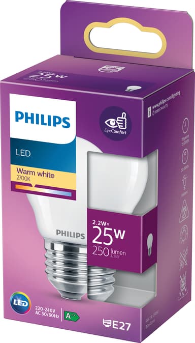 Philips LED-lyspære 2,2W E27