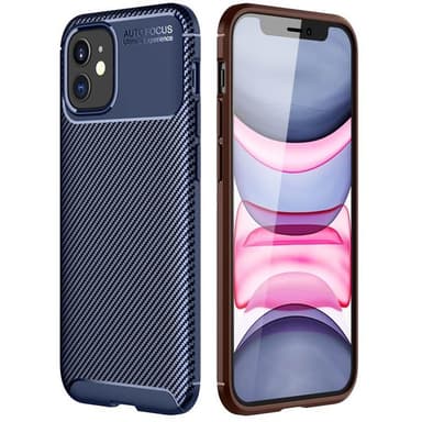 Carbon silikon deksel Apple iPhone 12 Mini (5.4")  - Blå