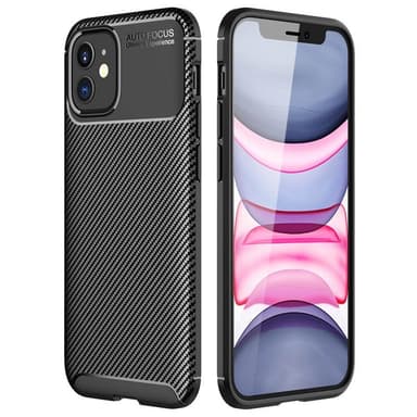 Carbon silikon deksel Apple iPhone 12 (6.1")  - Svart