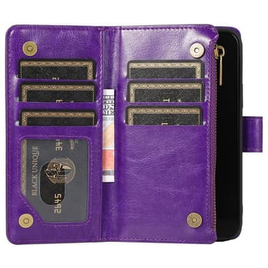 DoubleFlip Zipper 9-kort Apple iPhone 12 Pro Max (6.7")  - lilla