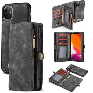 Multi Wallet CaseMe 11-kort Apple iPhone 12 (6.1")  - Sort / grå
