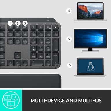 Logitech MX Keys Plus trådløst tastatur (graphite black)