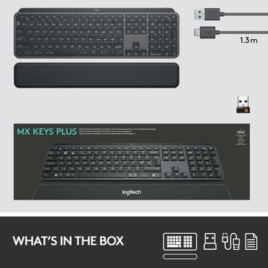 Logitech MX Keys Plus trådløst tastatur (graphite black)