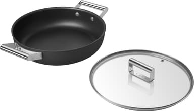 Smeg 50’s Style dyp stekepanne med lokk 28 cm CKFD2811BLM (sort)