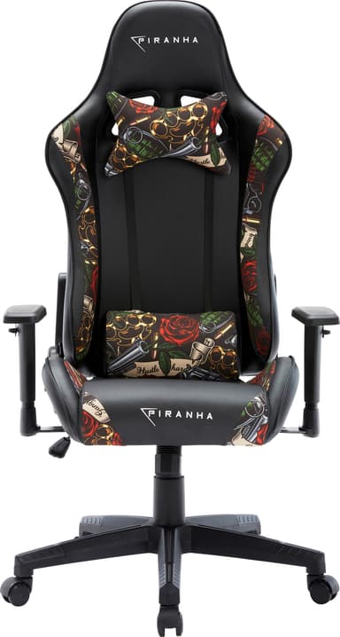 Piranha Bite gamingstol (Guns and Roses design)