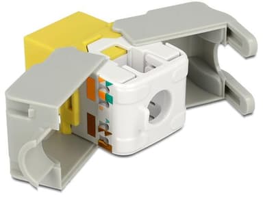 DeLOCK UTP Cat6 Keystone modul, RJ45 ho - LSA Cat6, Tool-free gul/grå