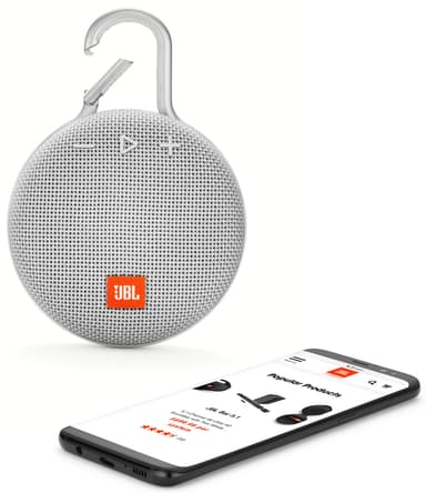 JBL Clip 3 høyttaler (hvit)