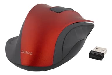 DELTACO Wireless optical mouse, 1200 DPI, red
