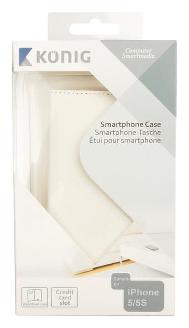 Smartphone Lommebok Bok Apple iPhone 5s Hvit