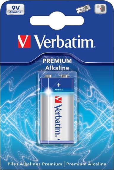 Verbatim batteri, 9V/6LR61, Alkaliskt, 1-pack