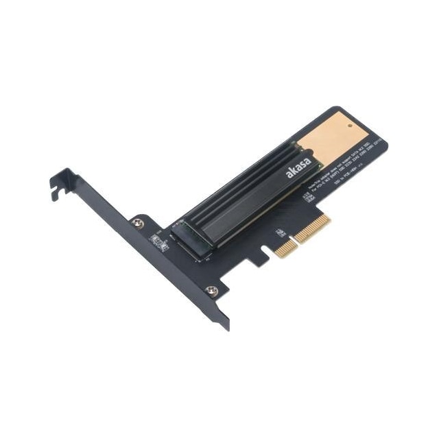 M.2 SSD to PCIe adapter card with heatsink cooler