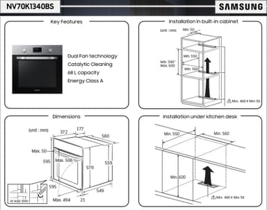 Samsung stekeovn NV70K1340BS