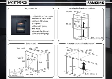 Samsung Infinite Line integrert stekeovn NV75T9979CD