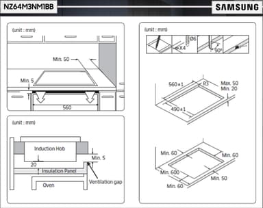 Samsung induksjonstopp NZ64M3NM1BB/UR