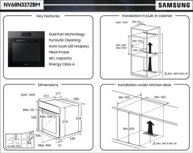 Samsung integrert stekeovn NV68N3372BM