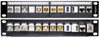 Delock 10"" Keystone Patch Panel, för 12xKeystone kontaktdon, 1U, svar