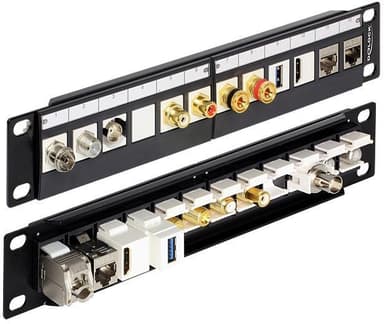 Delock 10"" Keystone Patch Panel, för 12xKeystone kontaktdon, 1U, svar