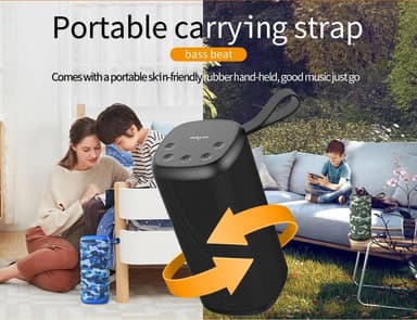 Bærbar høyttaler Bluetooth 5.0 - Svart