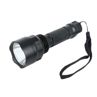 Vanntett zoombar lommelykt 700lm med oppladbart batteri - svart