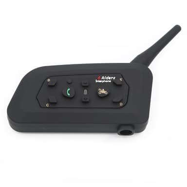 2 sett vanntett intercom for motorsykkelhjelm, bluetooth - svart