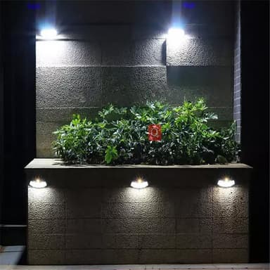 Solcelle lampe for vegg, bevegelsessensor - Svart