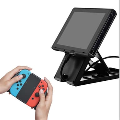 Sammenleggbar holder for Nintendo Switch-konsoll - svart