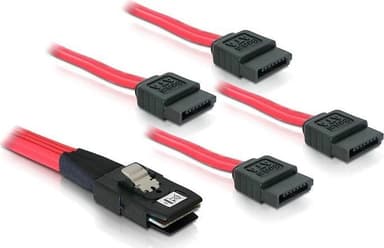 Multilane SAS-kabel SFF8087 till 4xSATA 7-pin, 1 m