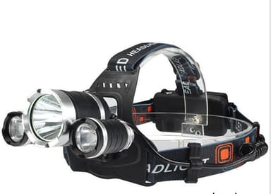 Vanntett hodelykt LED - Svart / sølv