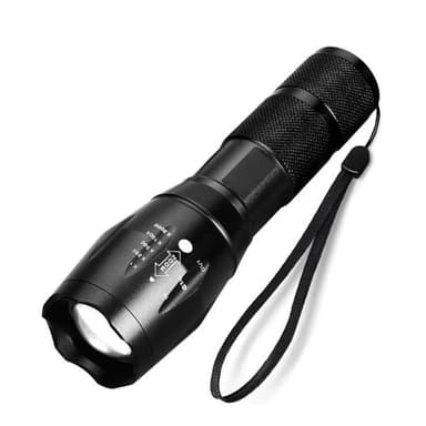 Vanntett zoombar LED-lommelykt - Svart