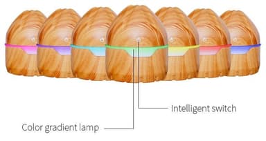 Luftfukter i tredesign, Aroma diffuser, Lyst tre