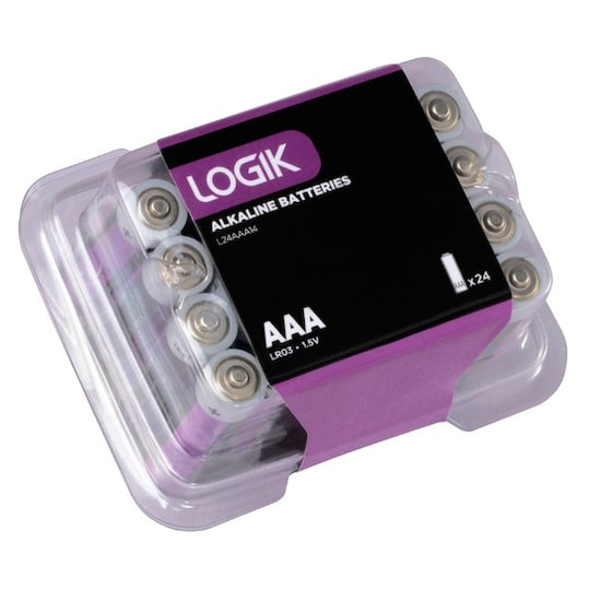 Logik alkaline 1000 mAh batteri AAA (24 pakk)