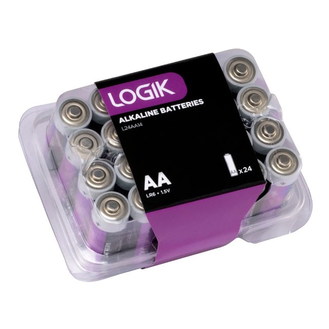 Logik alkaline 2550 mAh batteri AA (24 pakk)