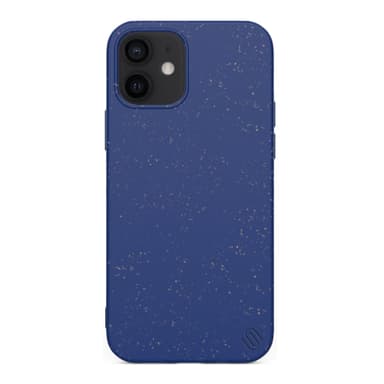 Miljøvennlig ekte lær iPhone 12 deksel - Navy Blue