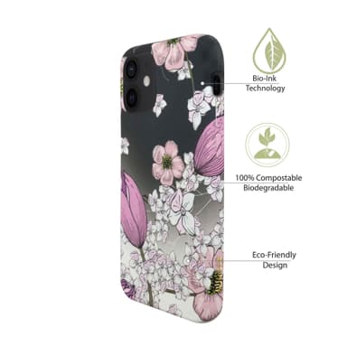 Miljøvennlig iPhone 12 trykt deksel - Pink Floral