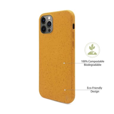 Miljøvennlig ekte lær iPhone 12 Pro deksel - Yellow