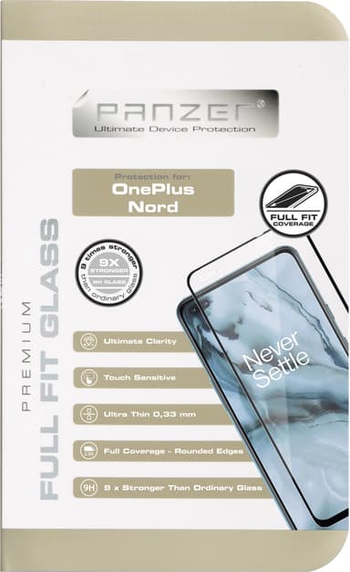 Panzer Full-Fit OnePlus Nord/Nord 2/Nord 2T silikat skjermbeskytter