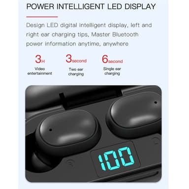H6 True Wireless Bluetooth 5.0 Headset med ladeboks