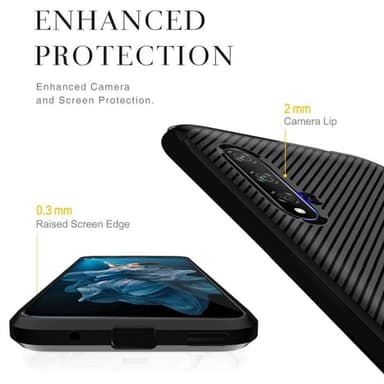 TPU deksel Huawei nova 5T / Honor 20s, Carbon Fiber+Svart
