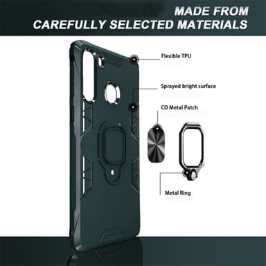 Beskyttelsedeksel med ring Samsung Galaxy A21 - Svart