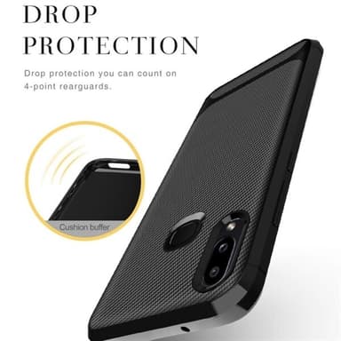 TPU deksel Huawei P Smart (2019), Carbon Fiber+Svart