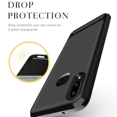 TPU deksel Huawei Y7 Pro (2019) / Y7 Prime (2019), Carbon Fiber+Svart