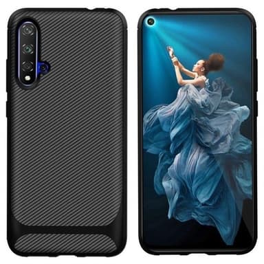 TPU deksel Huawei nova 5T / Honor 20s, Carbon Fiber+Svart