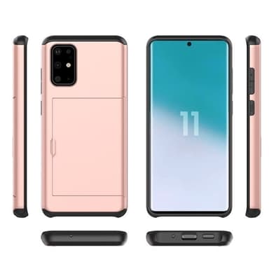 Shockproof deksel med kortholder til Samsung Galaxy S20 Ultra, hvit