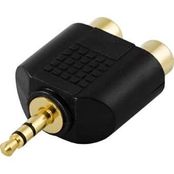 multimedia-adapter, 2xRCA hunn til 3,5mm hann