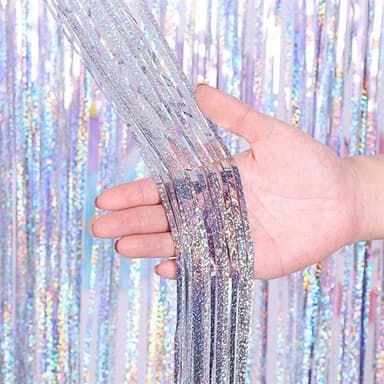 Partydraperi Glitter 1 x 2.5m - Sølv