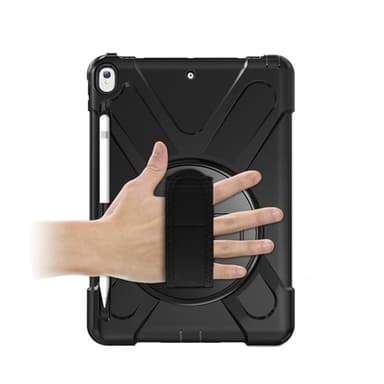 Beskyttelsedeksel med håndreim, skulderbånd, stativ & pennholder iPad Pro 10.5, Svart
